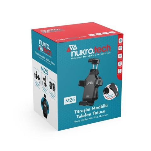 Nukrotech M25 Titreşim Modüllü Telefon Tutucu ( Gidon Bağlantılı )