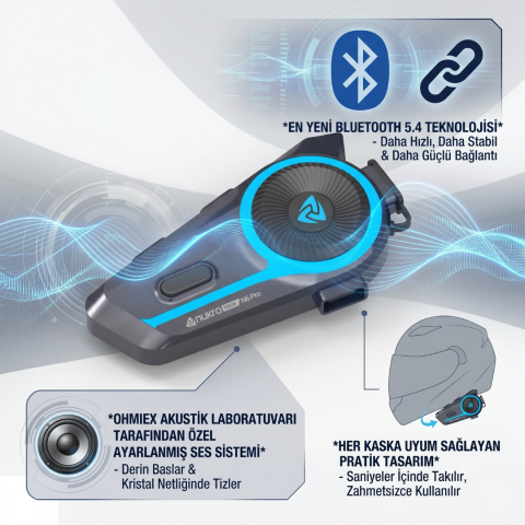 Nukrotech N6 Pro – Mesh Ve Sesli Komut Bluetooth Intercom Seti
