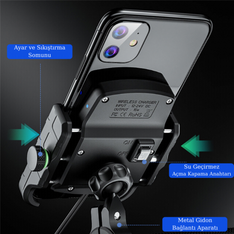 Nukrotech Sf Plus Telefon Tutucu (wıreless (kablosuz) Şarjlı Ve Type C Girişli)
