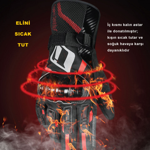 Ones Agaın Mg21 Kışlık Eldiven Kırmızı