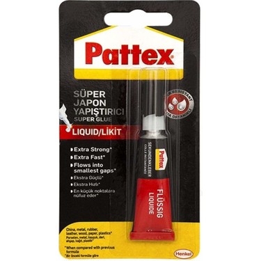 Pattex Süper Üniversal Japon Yapıştırıcı 10g Blister Porselen Metal Kauçuk Deri Kağıt Plastik