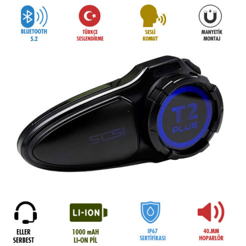 Scs T2 Plus Bluetooth Ve Intercom 8 Kişi Bağlantılı