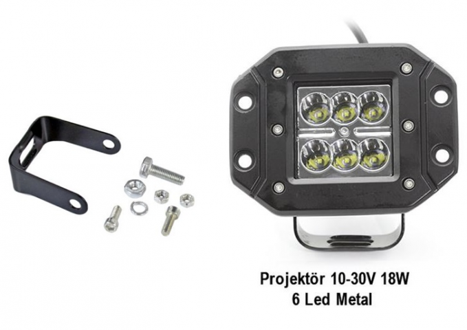 Sis Farı Metal 6 Led 18w Beyaz Off Road