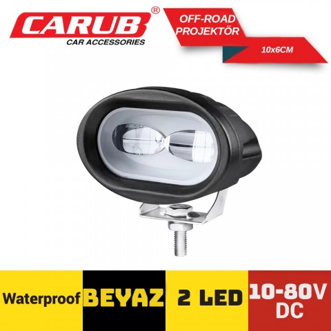 Sis Farı (1 Adet) Off Road Beyaz Carub 3010612 10-80v 2led Beyaz 10x6cm