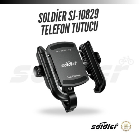 Soldıer Sj-10829 Telefon Tutucu Titreşim Modüllü (gidon Ve Ayna Bağlantı Aparatlı)