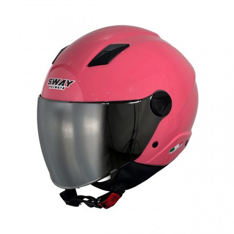 Sway Sw 765 Aynalı Vizörlü Yarım Kask Pembe