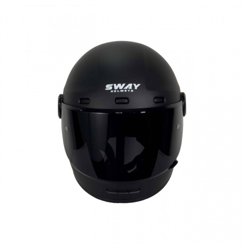 Sway Sw V6 Kapalı Kask Mat Siyah Retro