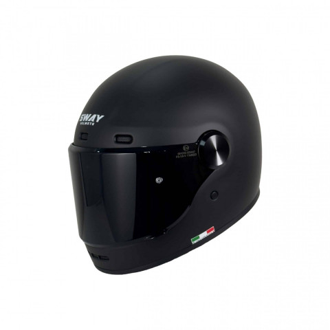 Sway Sw V6 Kapalı Kask Mat Siyah Retro