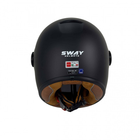 Sway Sw V6 Kapalı Kask Mat Siyah Retro
