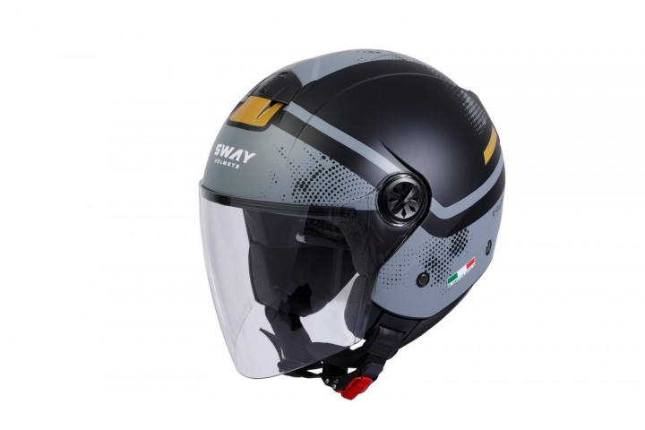 Sway Sw715 Yarım Yazlık Kask Gemını Siyah Sarı LARGE