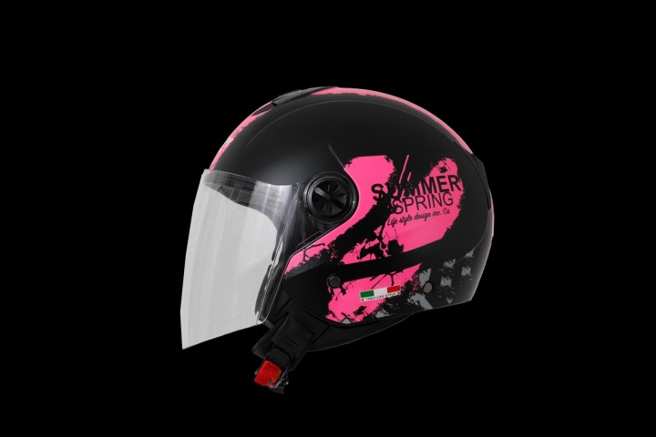 Sway Sw715 Yarım Yazlık Kask Mat Siyah Pembe