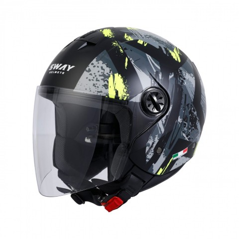 Sway Sw715 Yarım Yazlık Kask Posıon Siyah Sarı Sway Sw715 Yarım Yazlık Kask Posıon Siyah Sarı