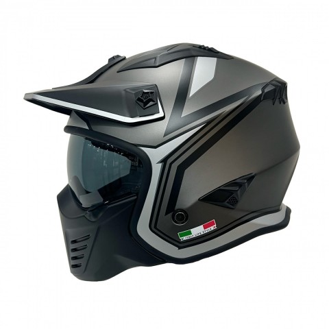 Sway Sw726x Modüler Kask Tokyo Mat Tıtanıum Beyaz Siyah X-SMALL
