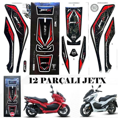Sym Jet X 125 Kırmızı Tank Pad Seti 12 Parçalı Orjinal Sym