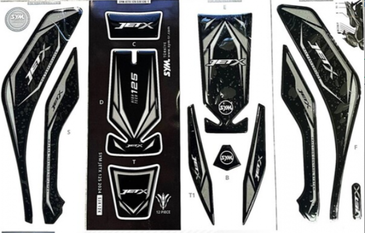 Sym Jet X 125 (orj) Tank Pad Seti 12 Parçalı Sym