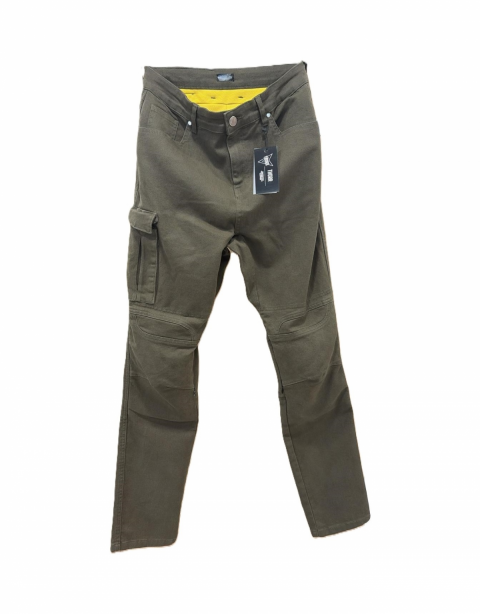 Thorr Forest Motosiklet Korumalı Kot Pantolonu Gabardin Haki Yeşil