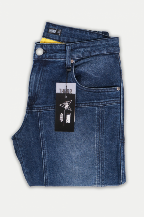 Thorr Thunder Motosiklet Korumalı Kot Pantolonu Blue Jeans