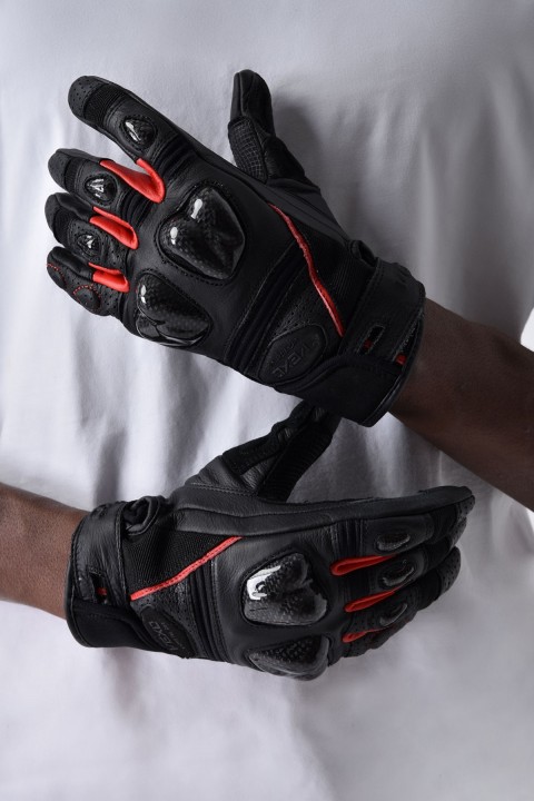 Vexo Gp Tech Pro Aır Yazlık Deri Eldiven Siyah-kırmızı