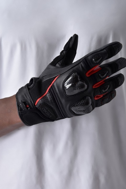 Vexo Gp Tech Pro Aır Yazlık Deri Eldiven Siyah-kırmızı