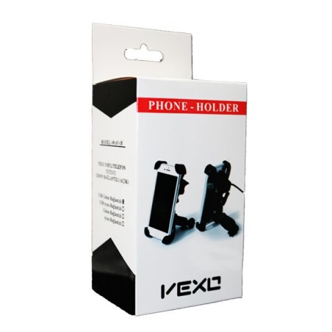 Vexo Usb'lı Telefon Tutucu Gidon Bağlantılı (2812c-1h Açık Model)