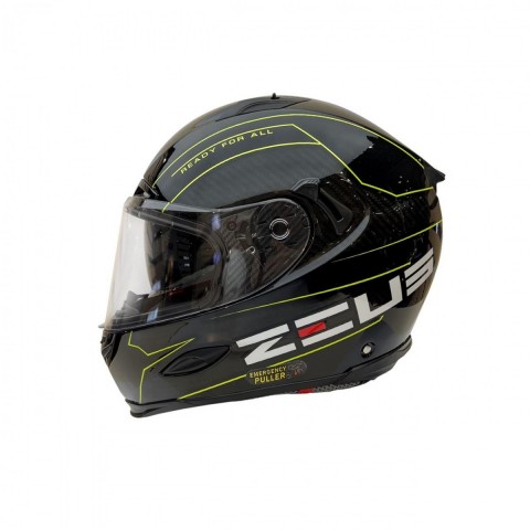 Zeus Zs-1800b Kapalı Kask Carbon Am8 Siyah-neon Sarı