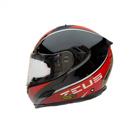 Zeus Zs-1800b Kapalı Kask Carbon Am9 Kırmızı