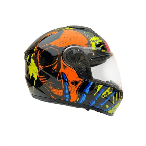 Zeus Zs-811a Al-37 Kapalı Kask Siyah-turuncu