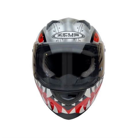 Zeus Zs-811a Al-38 Kapalı Kask Gümüş-siyah