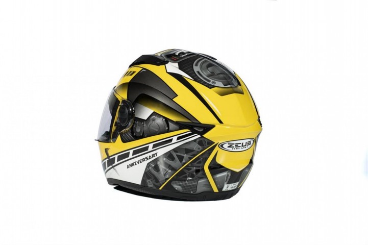 Zeus Zs-811a Al41 Kapalı Kask Sarı-beyaz