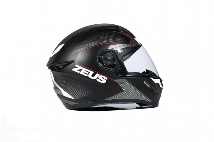 Zeus Zs-811a Al6 Kapalı Kask Mat Siyah-beyaz-kırmızı