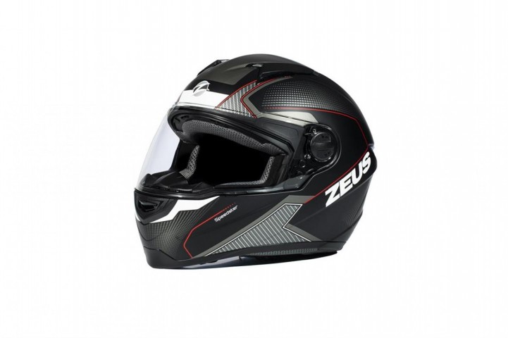 Zeus Zs-811a Al6 Kapalı Kask Mat Siyah-beyaz-kırmızı