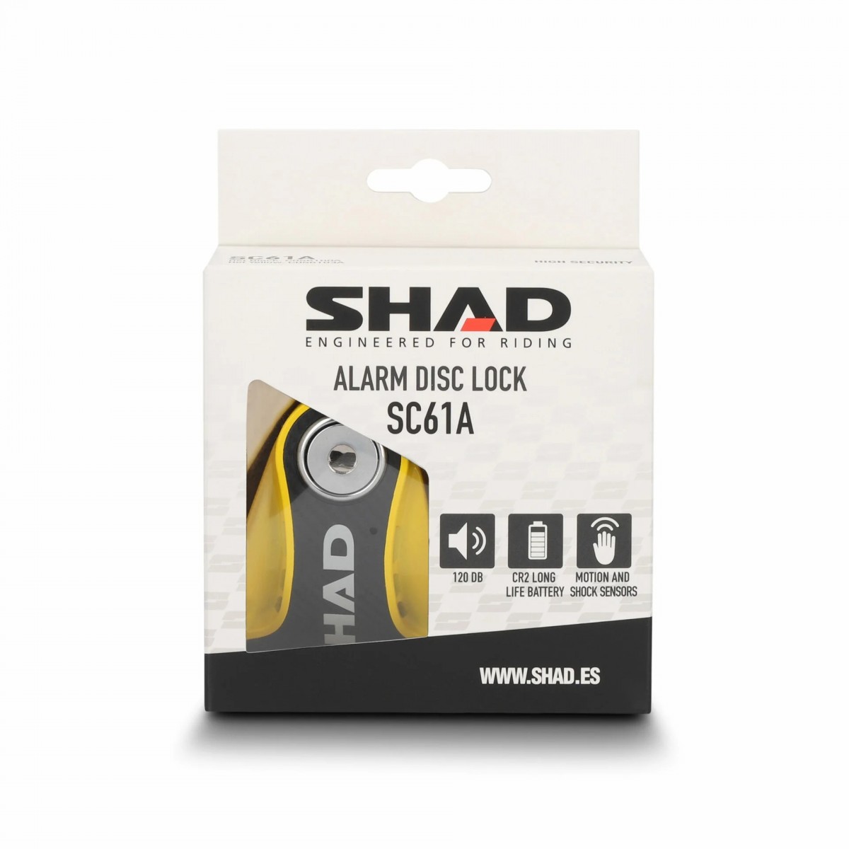 Shad Alarmlı Disk Kilidi Sc61a 6mm Sarı 120db