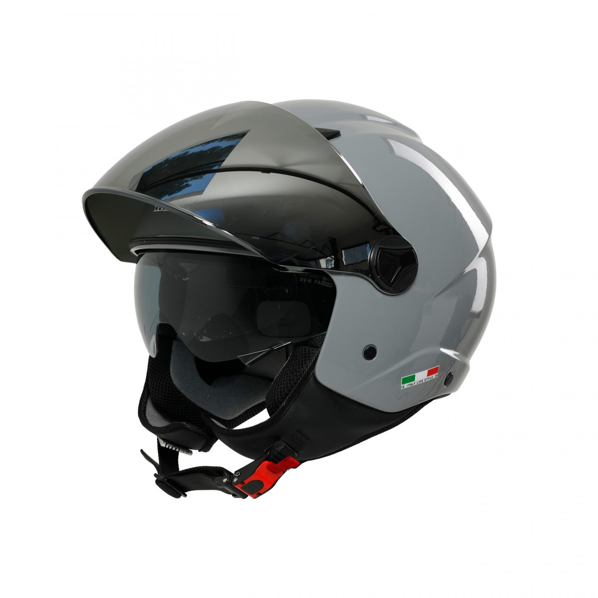 Sway Sw 765 Aynalı Vizörlü Yarım Kask Nardo Gri