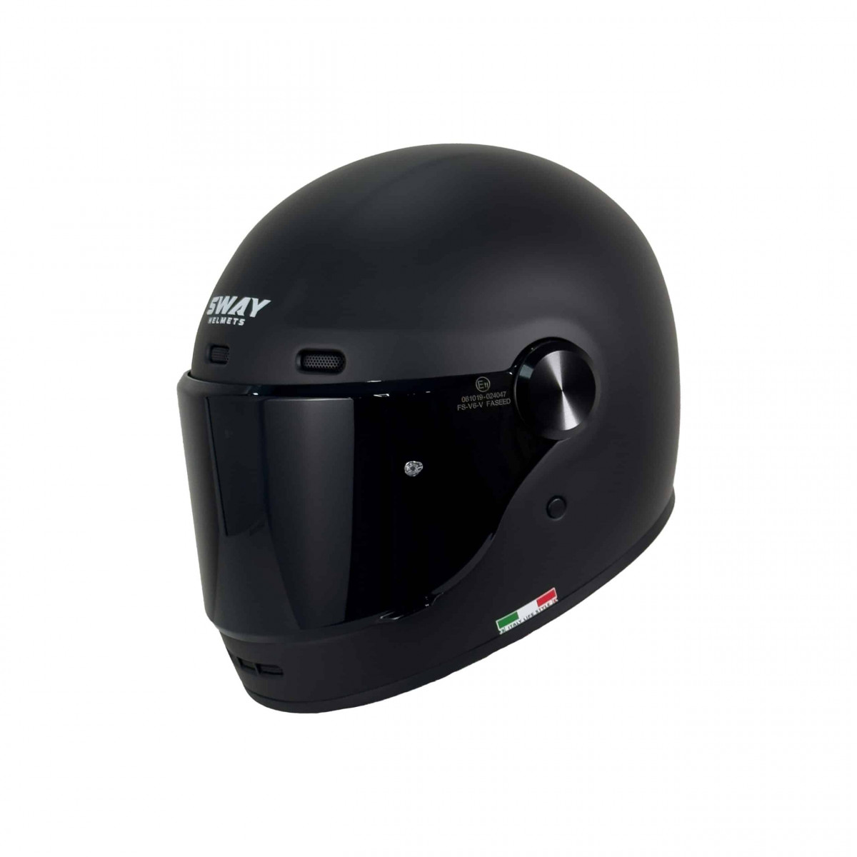 Sway Sw V6 Kapalı Kask Mat Siyah Retro