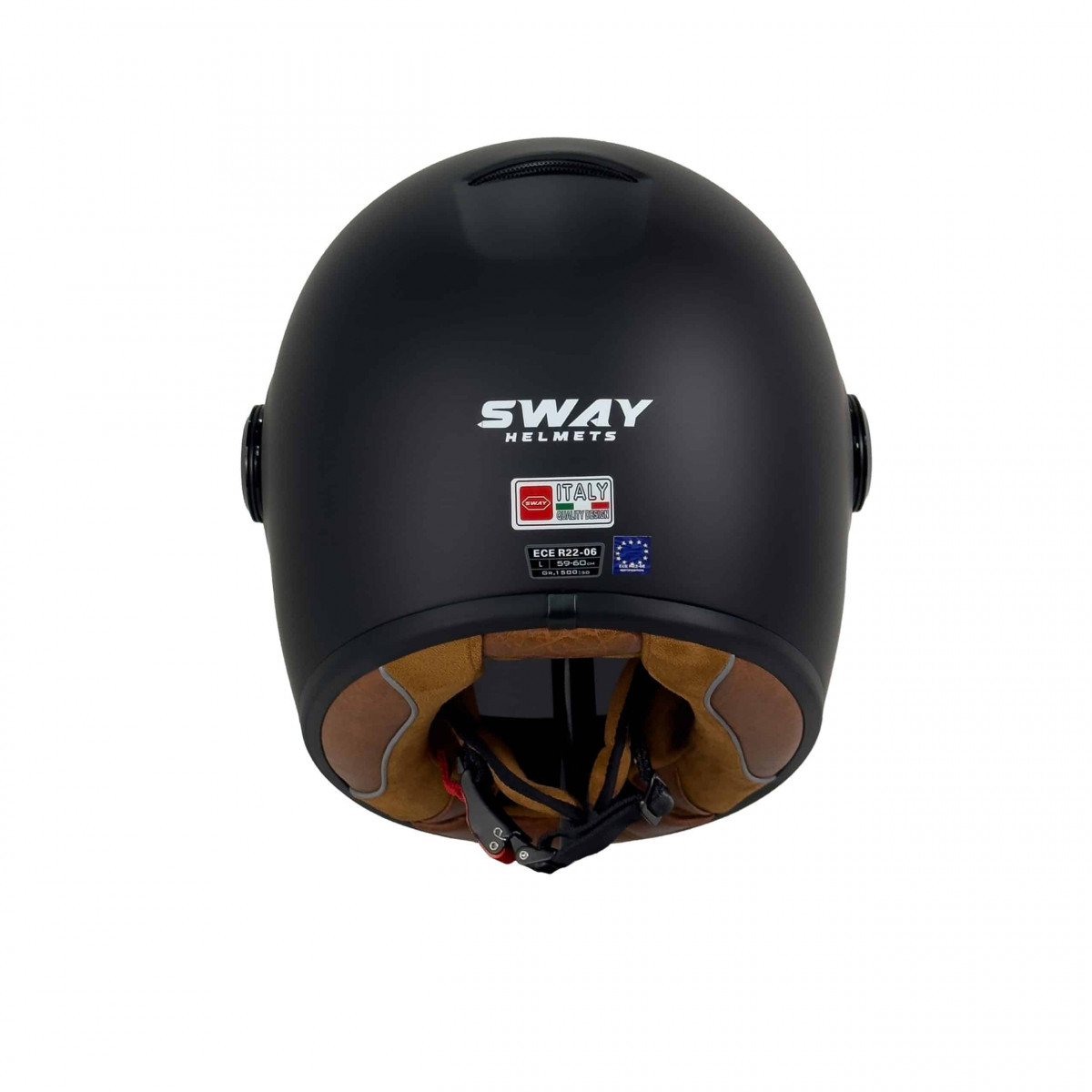 Sway Sw V6 Kapalı Kask Mat Siyah Retro