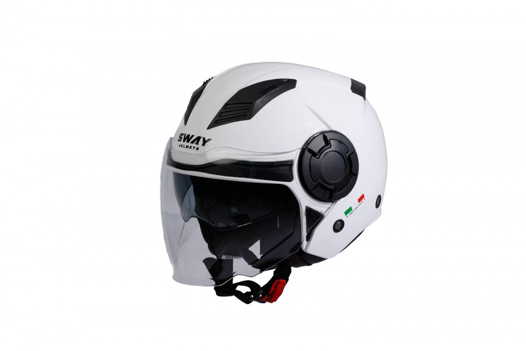 Sway Sw766 Yarım Yazlık Kask Solıd Gloss  Beyaz Güneş Vizörlü