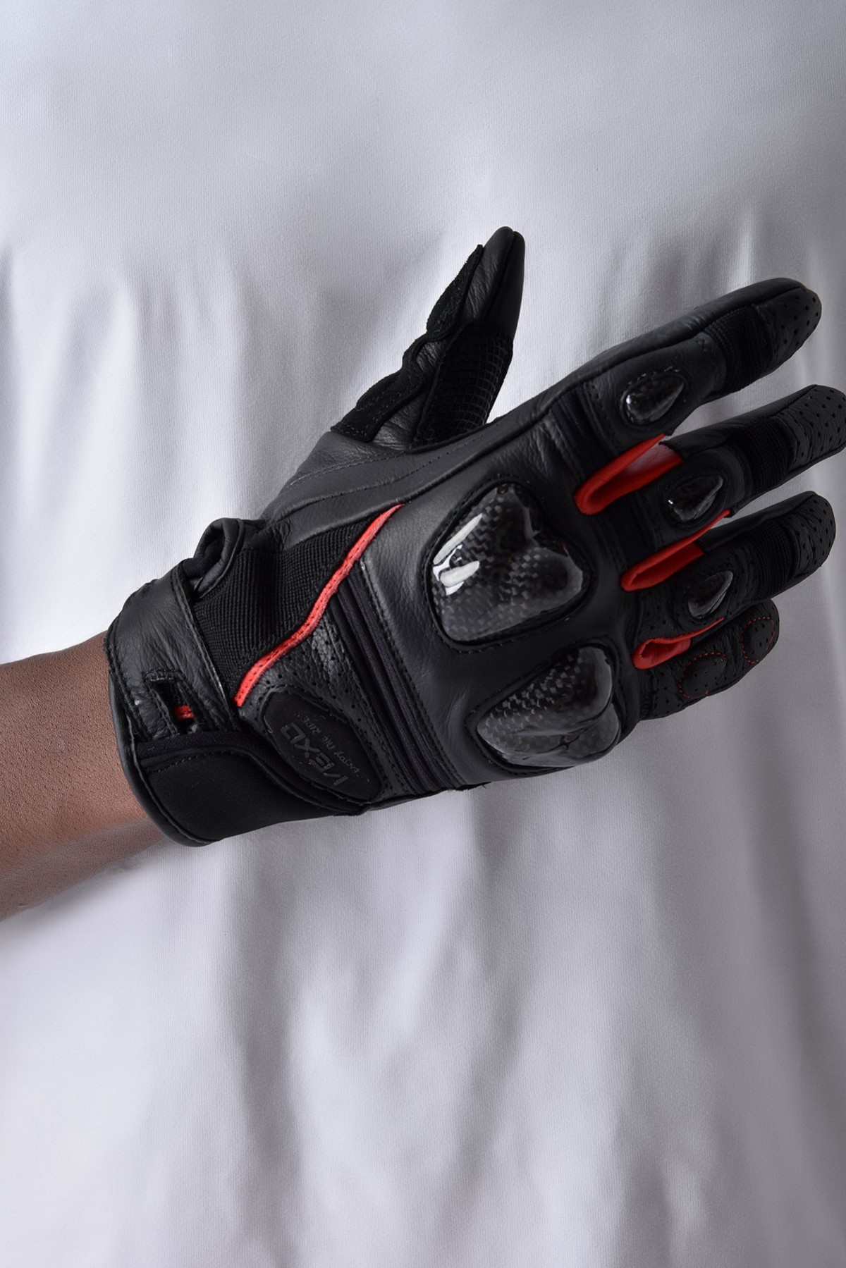 Vexo Gp Tech Pro Aır Yazlık Deri Eldiven Siyah-kırmızı