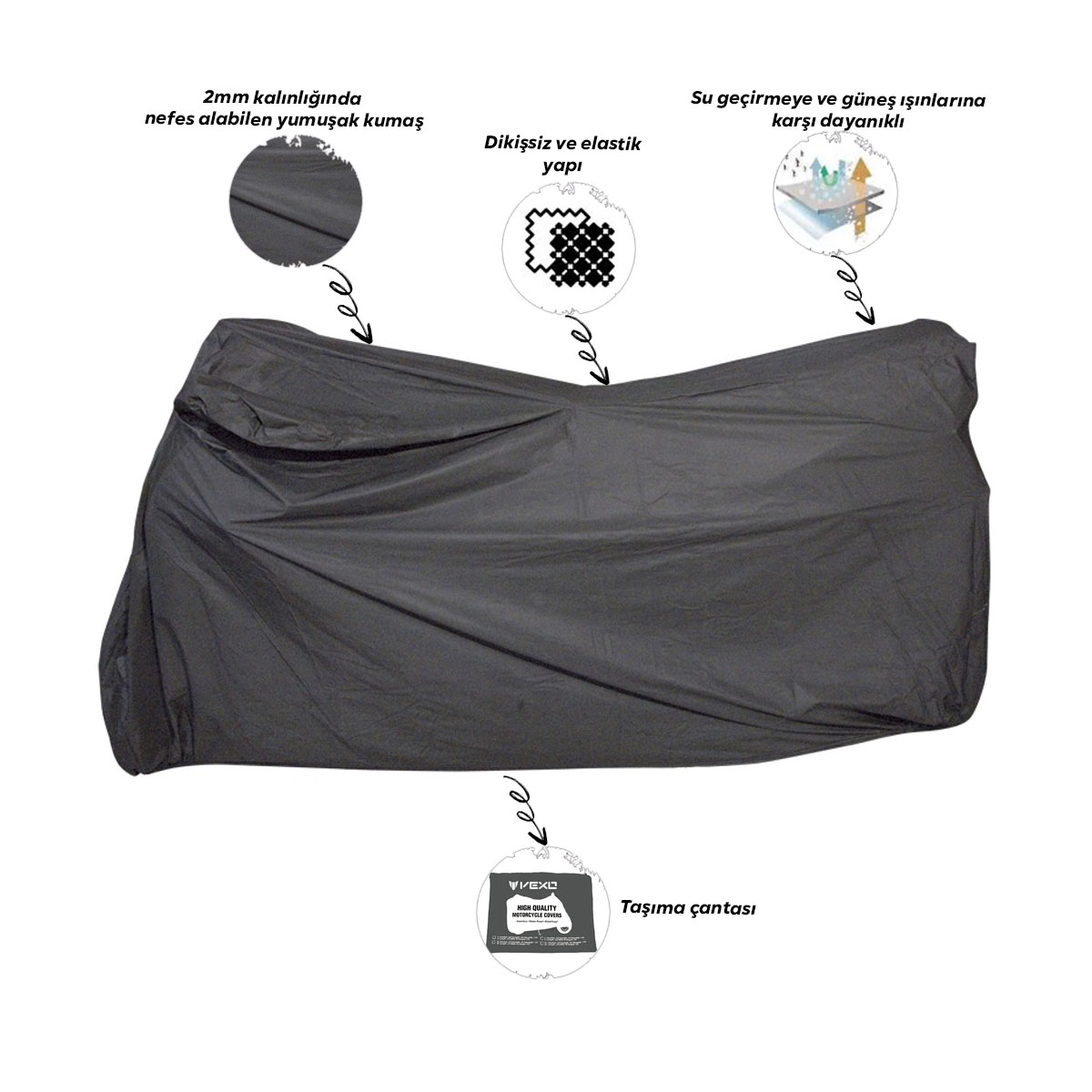 Vexo Plus Miflonlu Branda Siyah X-large 270cm X 95cm X 130cm