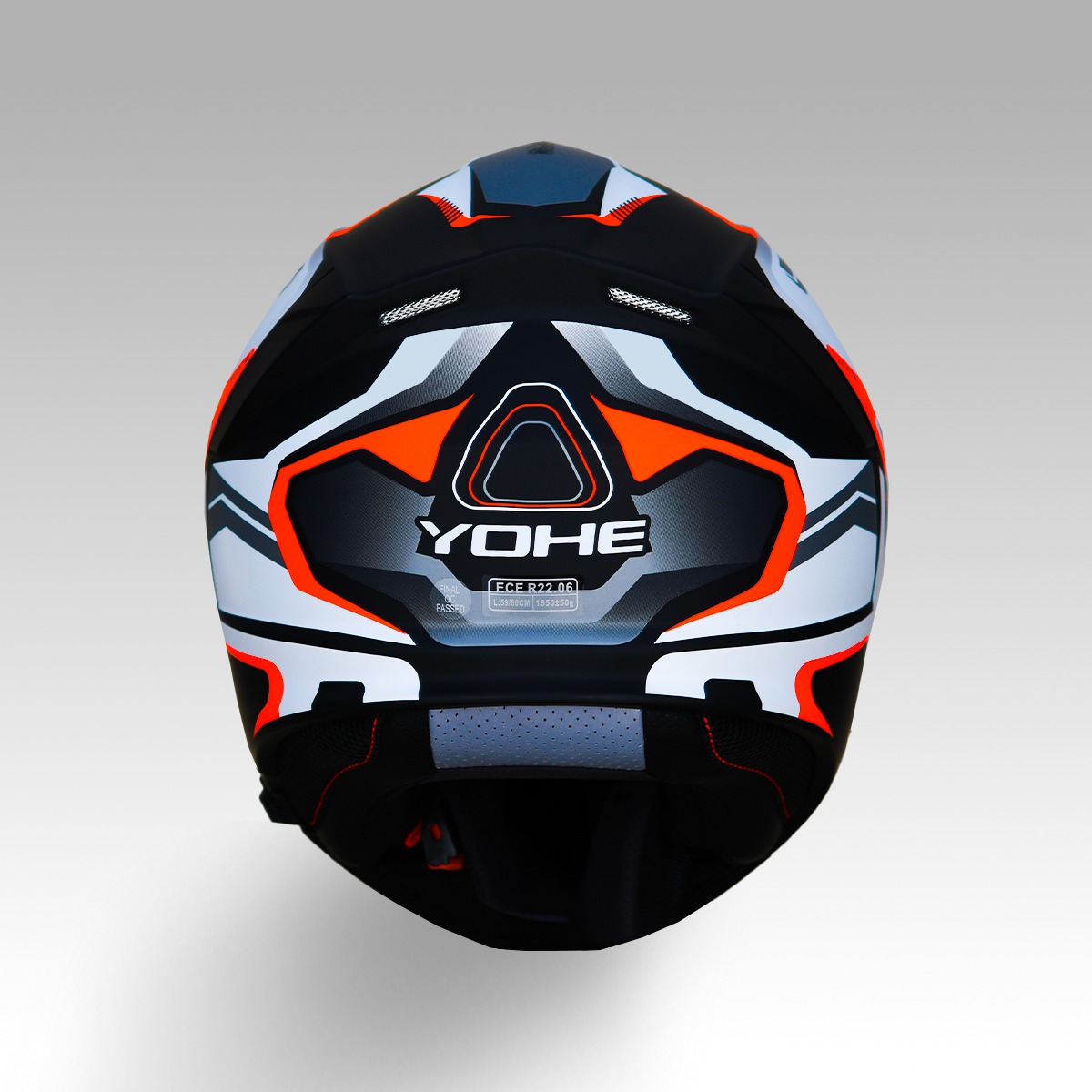Yohe 935sv Çene Açılır Kask Mat Siyah Beyaz Turuncu