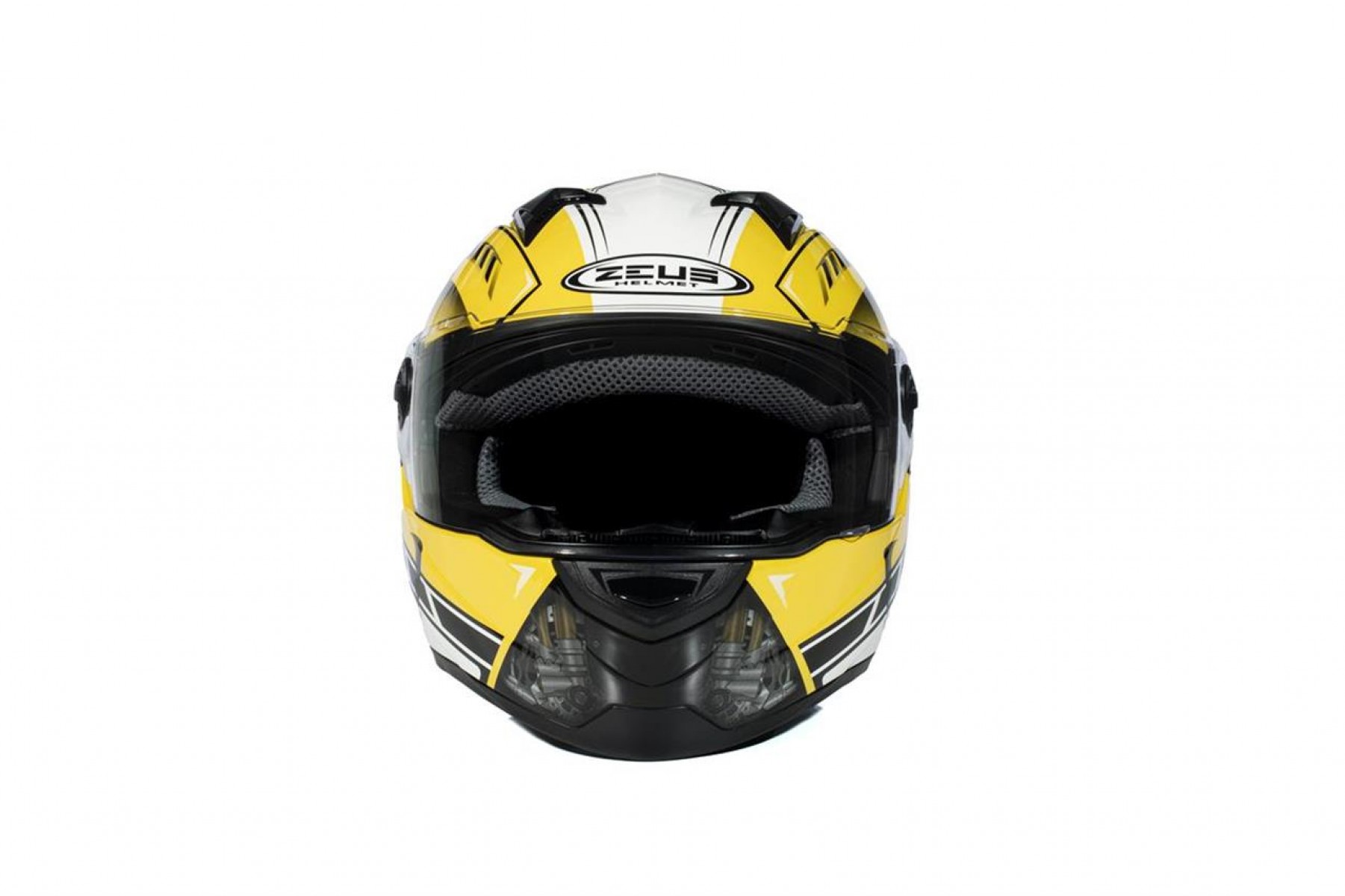 Zeus Zs-811a Al41 Kapalı Kask Sarı-beyaz