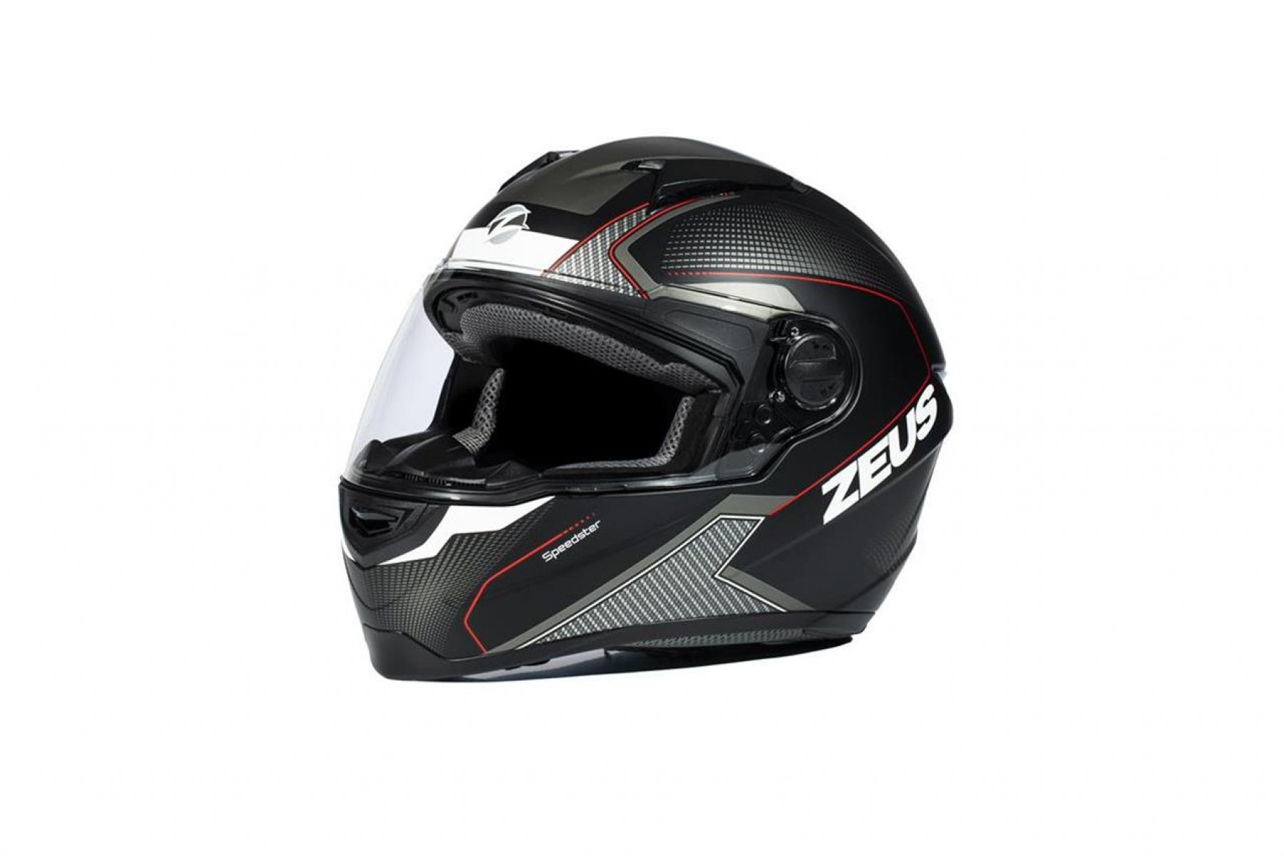 Zeus Zs-811a Al6 Kapalı Kask Mat Siyah-beyaz-kırmızı